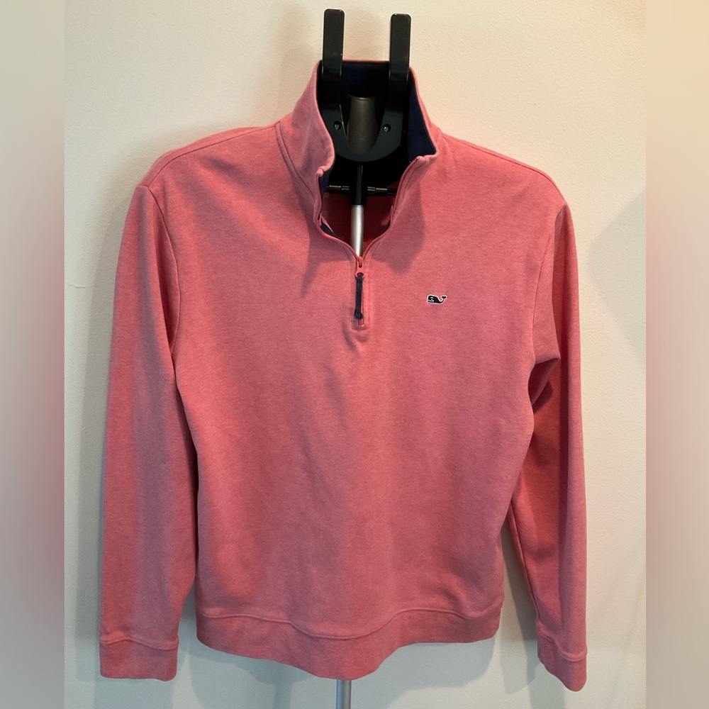 Vineyard Vines Men's Coral Zip-Up Sweater